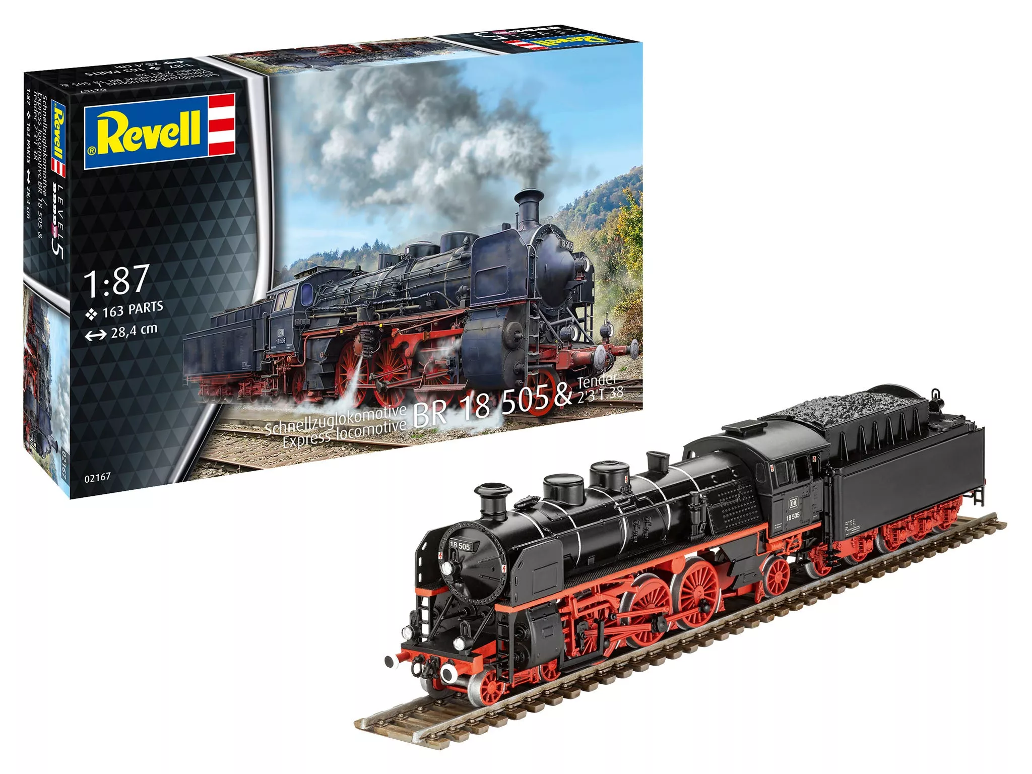 02167 Express Locomotive BR 18 505 with Tender 2’3′ T38 Model Kit