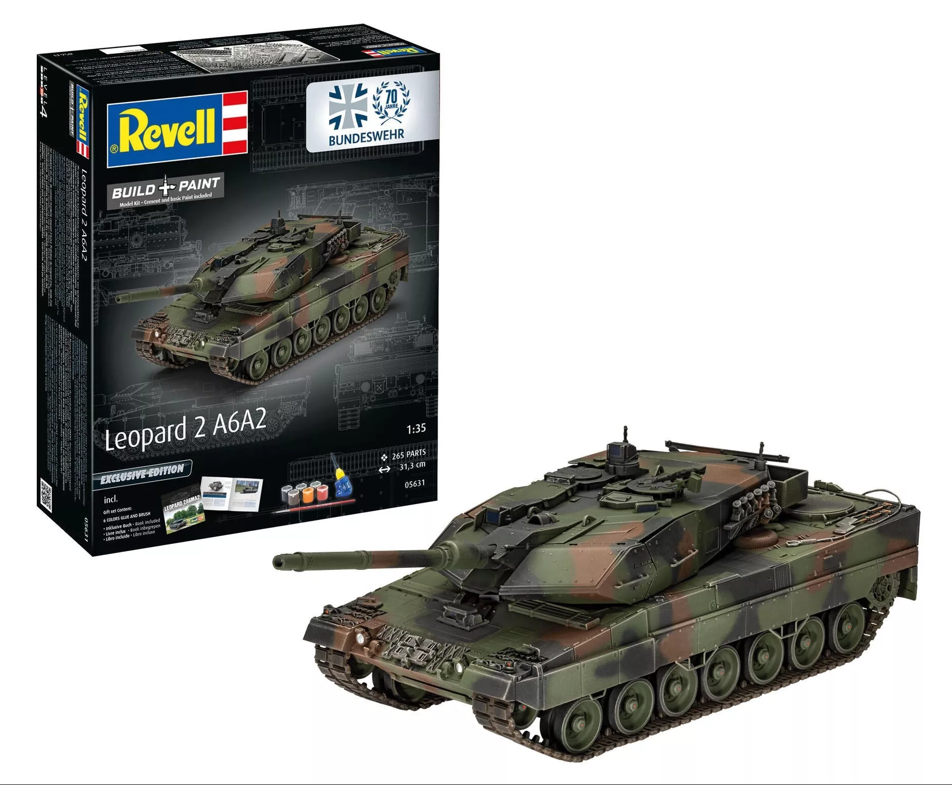 05631 70 years of the German Armed Forces: Leopard 2 A6A2 “Exclusive Edi Model Kit
