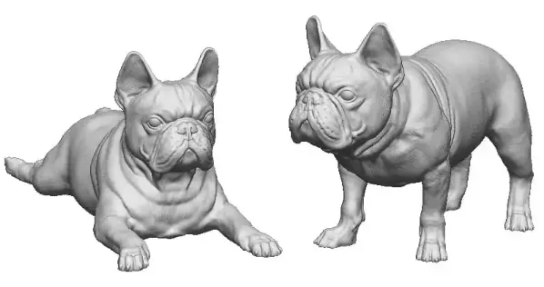 31015-076 OO Gauge – Pets, Wildlife & Livestock – French Bulldogs x2