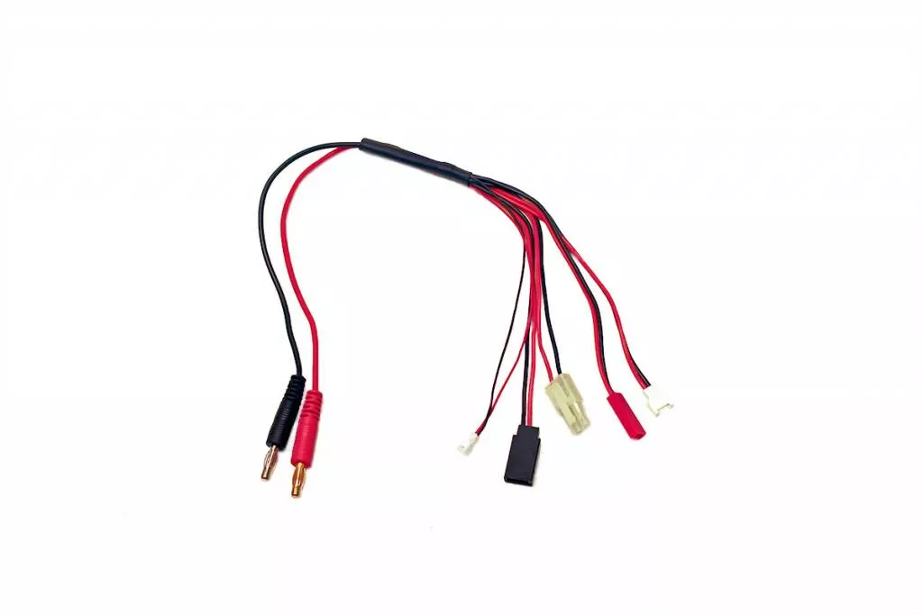 5-Function Mini/Micro Charge Adapter to Male 4mm Bullets-300mm (Racers Edge)