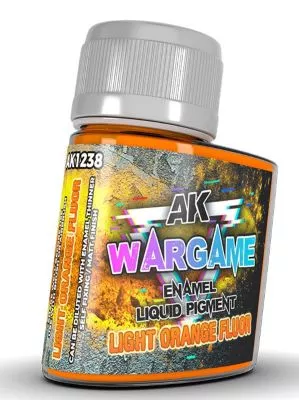 AK Interactive 1238 Wargame: Light Orange Fluorescent Liquid Pigment Enamel 35ml