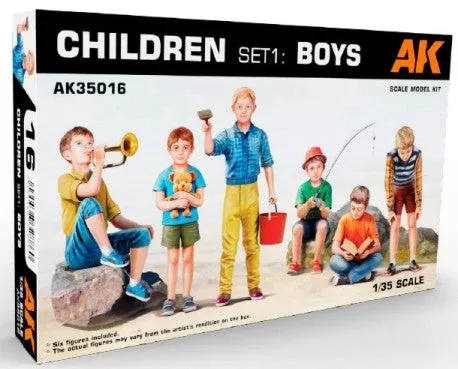 AK Interactive 35016 1/35 Children Set 1: Boys (6) (Plastic Kit)