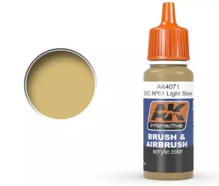 AK Interactive 4071 Khaki Drab Acrylic Paint 17ml Bottle (D)