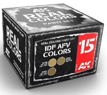 AK Interactive RCS15 Real Colors: IDF AFV Acrylic Lacquer Paint Set (3) 10ml Bottles