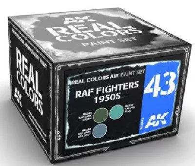 AK Interactive RCS43 Real Colors: RAF Fighters 1950s Acrylic Lacquer Paint Set (3) 10ml Bottles (D)