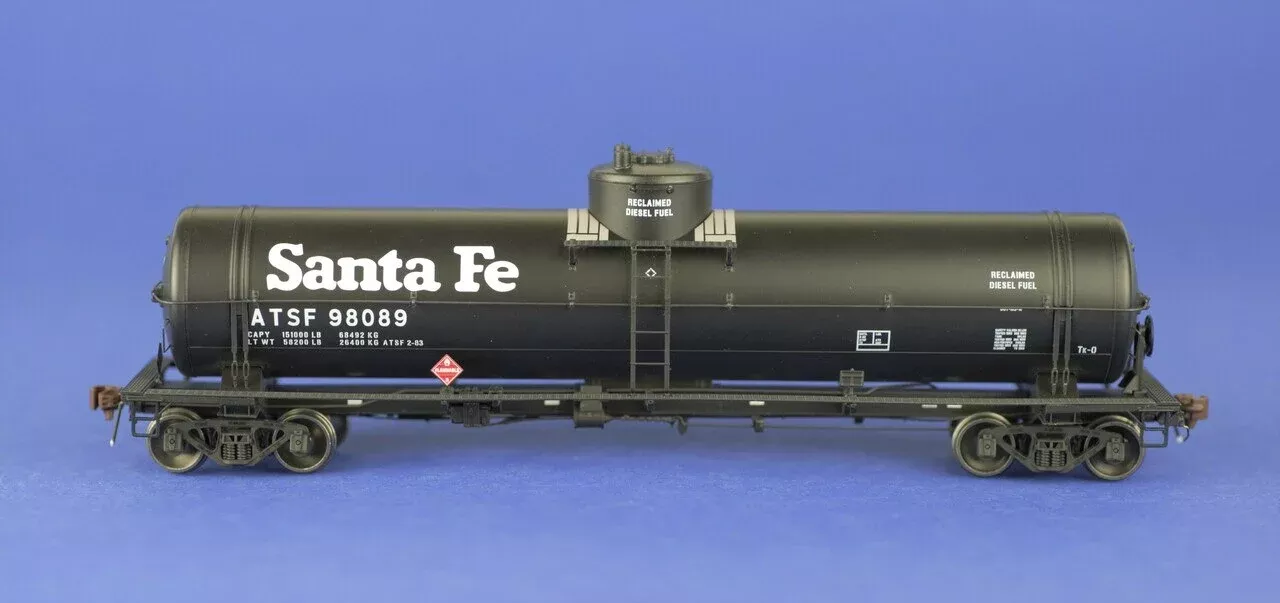 American Limited Models 1822 HO Scale GATC Welded Tank Car Santa Fe (Reclaimed Diesel) ATSF 98089