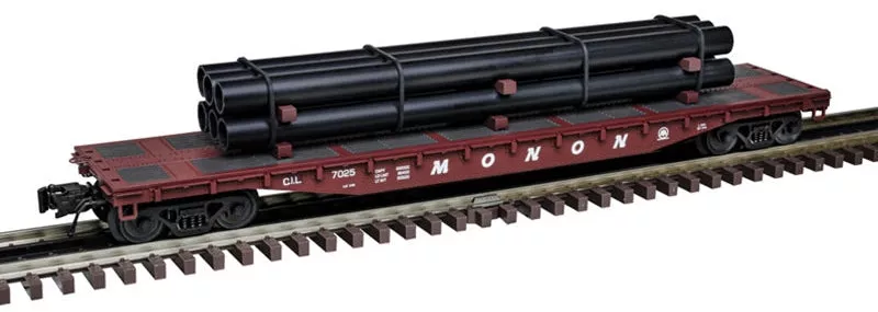 Atlas 3001885-1 MONON 52’6″ Flat Car w/ Pipe Load TRAINMAN #7023 O Scale NEW