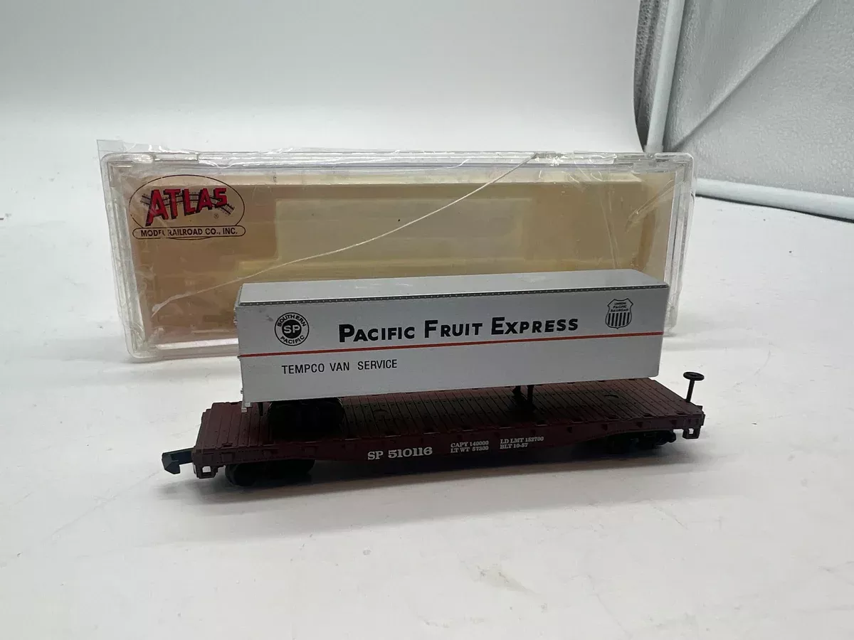 Atlas 37761 PACIFIC FRUIT EXPRESS Flat Car and Trailer N SCALE Like New