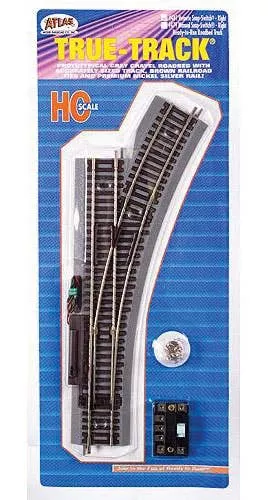 Atlas 481 True-Track(R) Code 83 Track & Roadbed System -- Remote Snap-Switch - Right Hand HO Scale