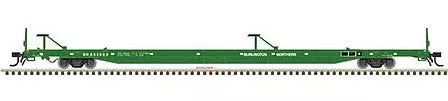 Atlas Model Railroad 50004431 N Scale ACF 89′ 4″ Intermodal Flatcar – Ready to Run – Master(R) — Burlington Northern 635602 (Cascade Green, white)