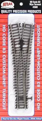 Atlas Model Railroad 560 HO Scale Code 83 Custom-Line(R) Turnouts w/Nickel-Silver Rail & Brown Ties — Wye Turnout