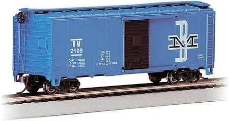 Bachmann 16003 HO Scale Pullman-Standard PS-1 40′ Steel Boxcar – Ready to Run – Silver Series(R) — Boston & Maine #2109 (blue, black, white; McGinnis BM Logo)