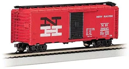 Bachmann 16015 HO Scale Pullman-Standard PS-1 40′ Steel Boxcar – Ready to Run – Silver Series(R) — New Haven 39285 (vermillion, black, white, Large NH Logo)