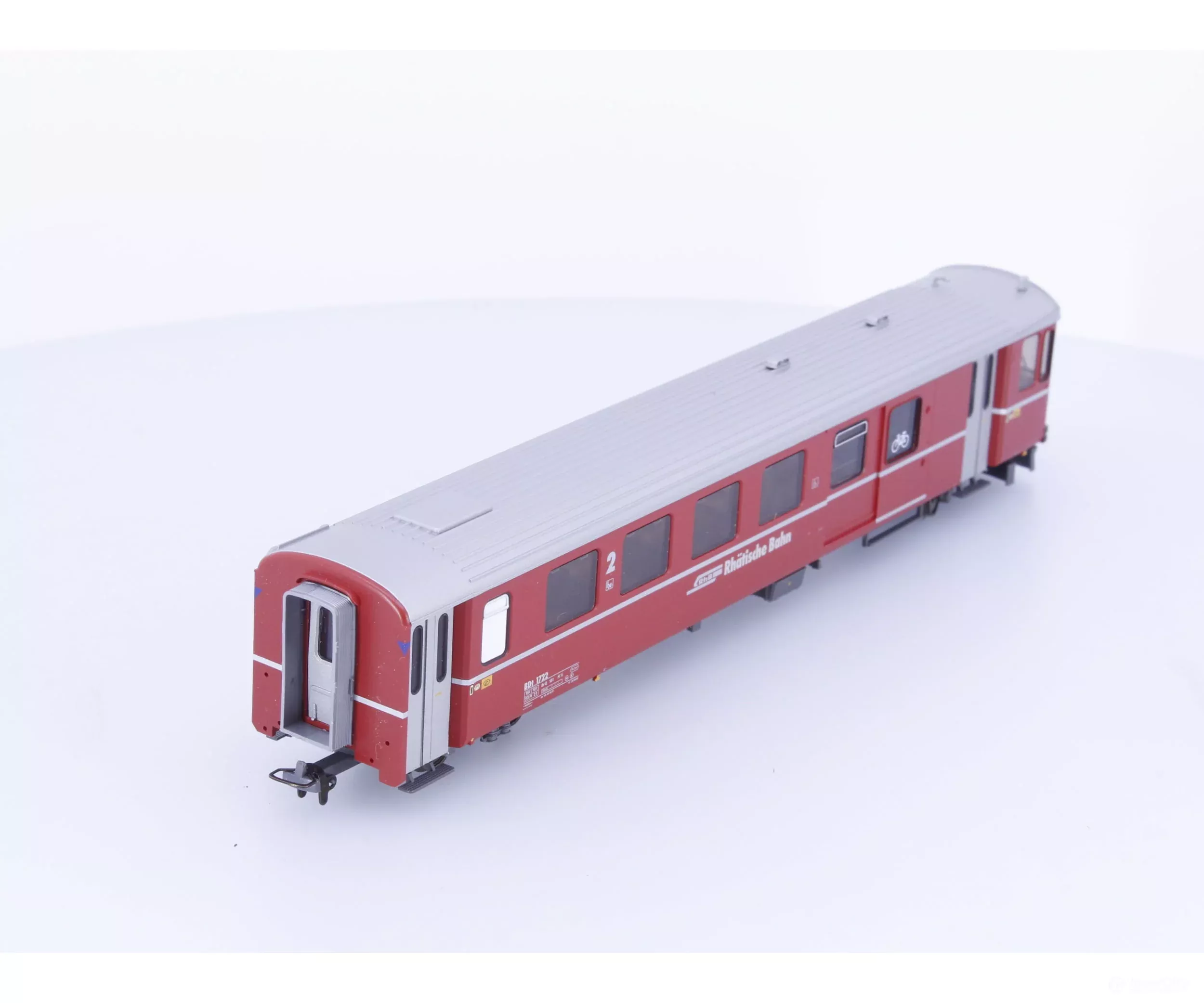 Bemo 3287132 HOm RhB 2nd Class Cab Control Passenger Car BDt1722 (2nd Hand)