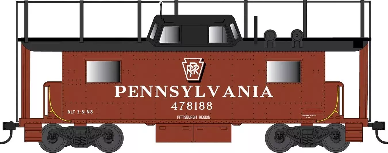 Bowser 42520 HO Scale PRR N8 Caboose Cabin Pennsylvania Pittsburgh Region PRR 478188 – Trainphone