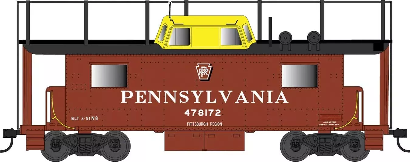 Bowser 42522 HO Scale PRR N8 Caboose Cabin Pennsylvania Pittsburgh Region PRR 478172 – Trainphone