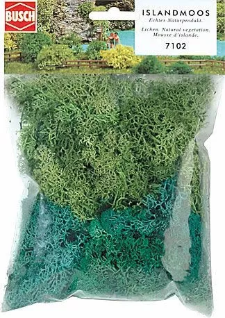 Busch 7102 A Scale Lichen — Light & Dark Green 1-1/4oz 35g