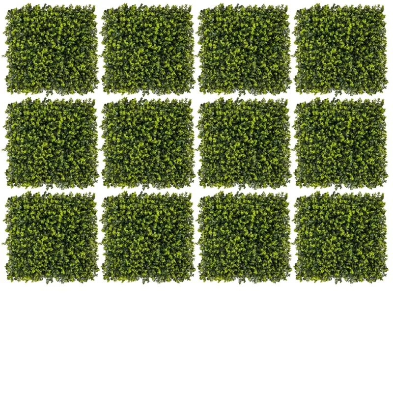 Costway 12-Pc 20″ x 20″ Artificial Eucalyptus Hedge Panels 86519734 New