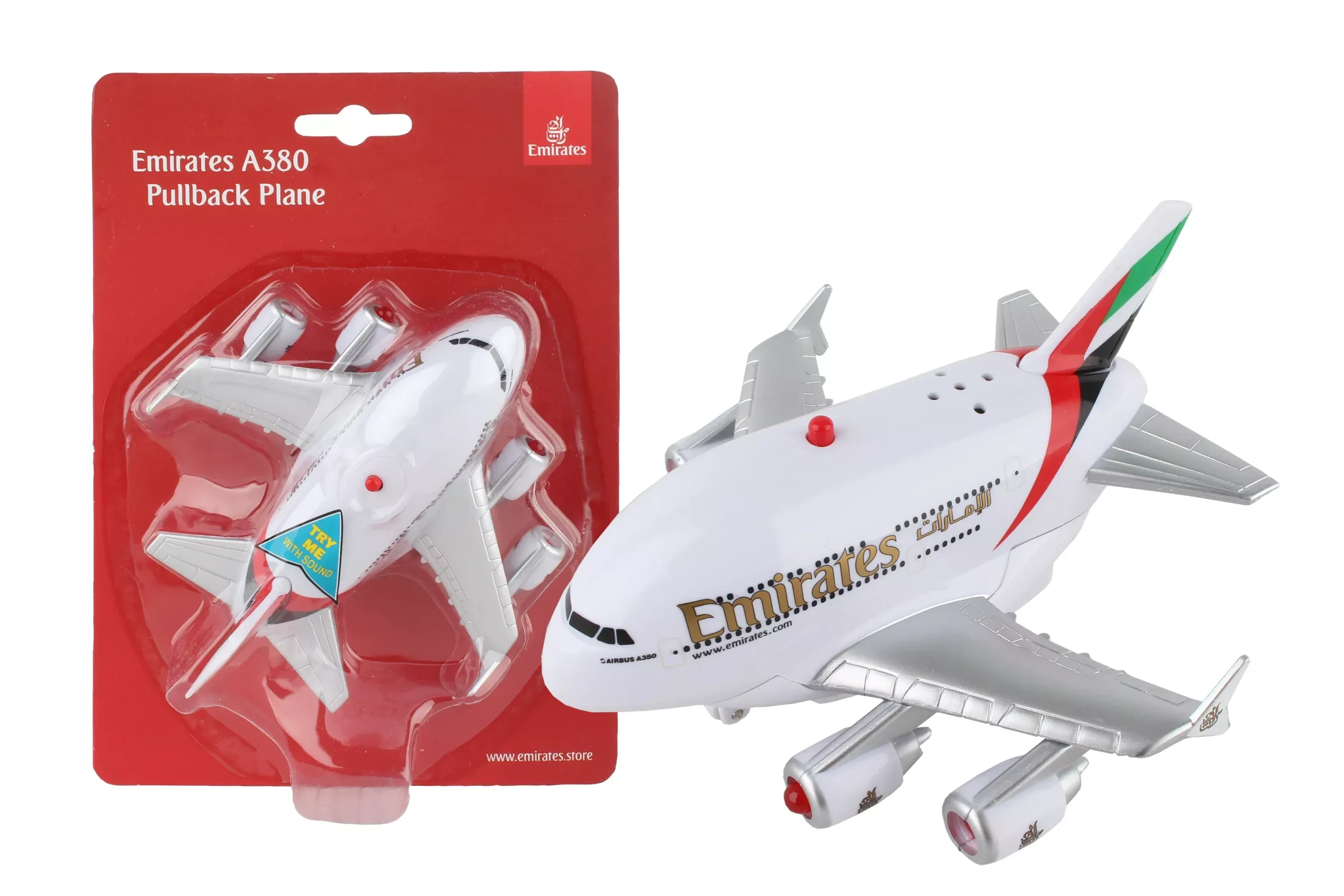 Daron Toytech TT52084 Emirates A380 Pullback W/Light & Sound