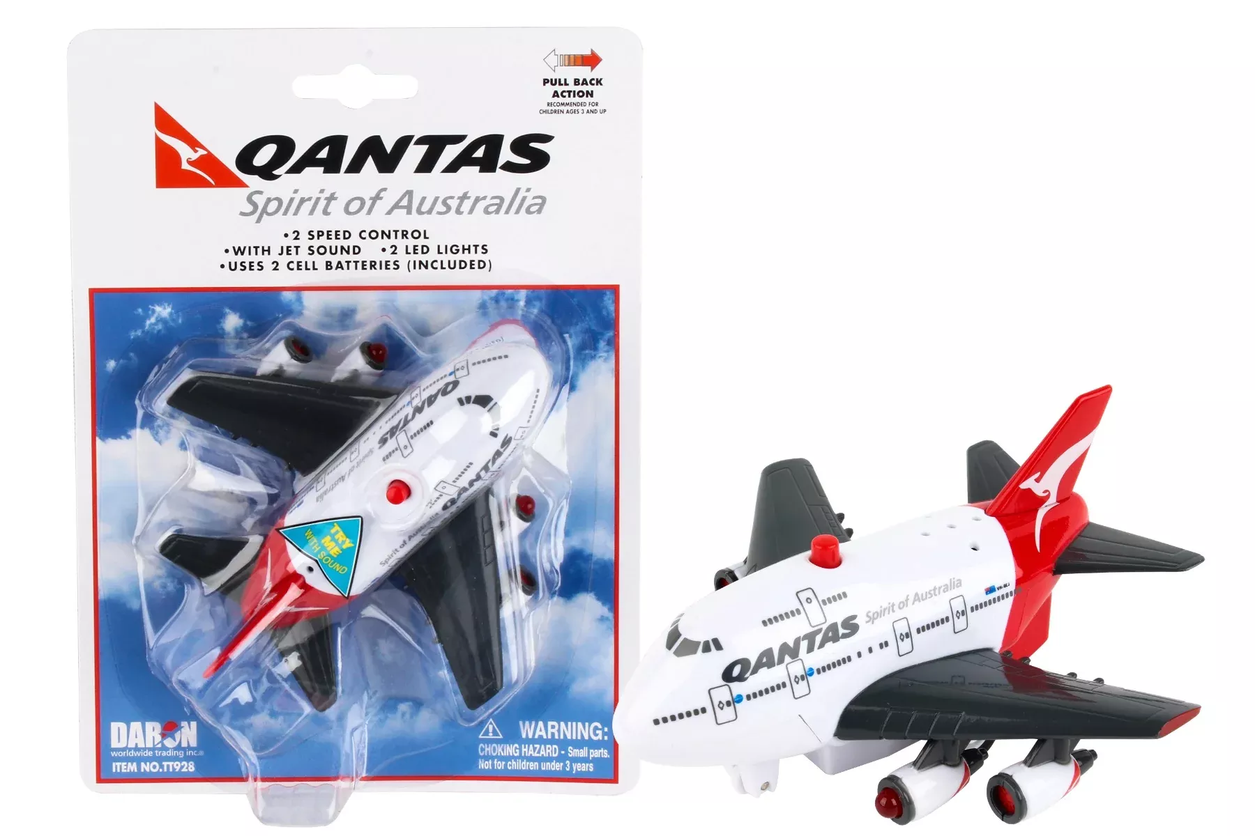 Daron Toytech TT928 Qantas Pullback W/Light & Sound (**)