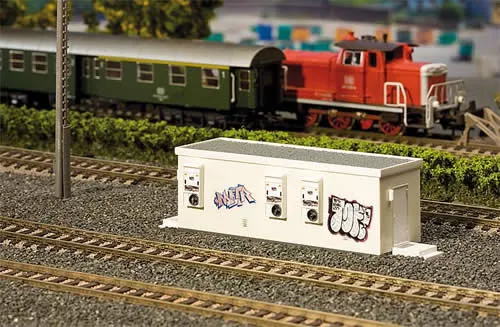 Faller 120216 HO Scale Railroad Radio Transmitter Station – Kit — With Graffiti Sheet – 4-3/8 x 1-5/8 x 1-1/2″ 11.1 x 4.1 x 3.8cm