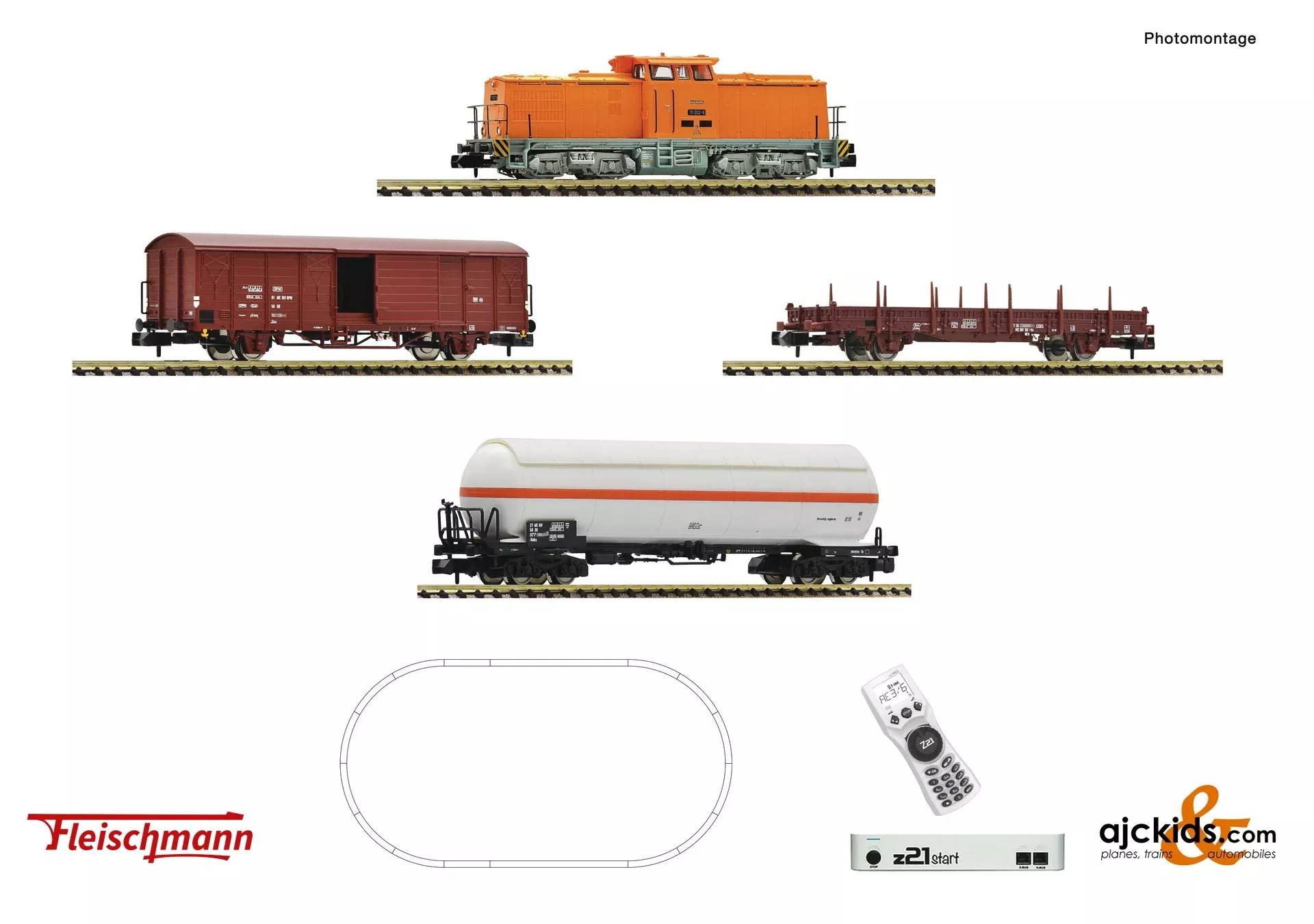 Fleischmann 5170001 – z21 start Digitalset: Diesel locomotive class 111 with goods train, DR