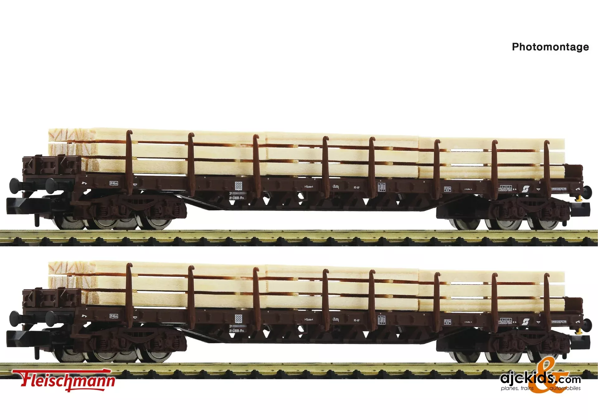 Fleischmann 6660048 – 2-piece set: Stake wagons, ÖBB