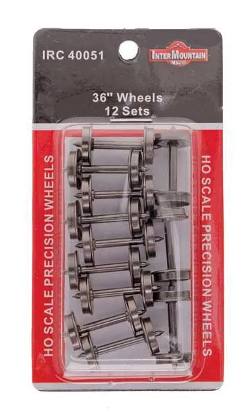 Intermountain 40051 All Brass Insulated Wheel Sets pkg(12) -- 36 HO Scale