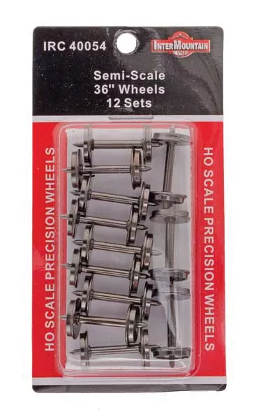 Intermountain 40054 All Brass Insulated Wheel Sets pkg(12) -- 36 Semi-Scale HO Scale
