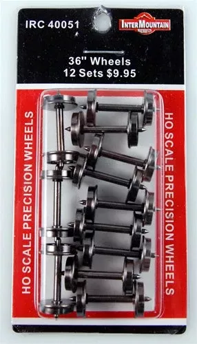 Intermountain HO 40051 36" All Brass Insulated Wheels (12)