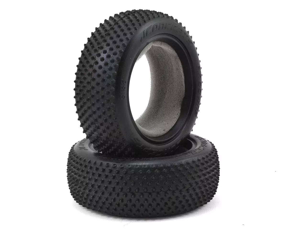 J Concepts 3138-010 Pin Downs 1/10 Buggy Front Tires with Pink Medium Soft Carpet Compound