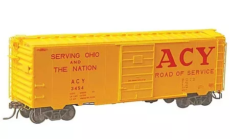 Kadee 4331 HO Scale Pullman-Standard PS-1 40' Boxcar, 7' Door - Ready to Run -- Akron, Canton & Youngstown 3454 (yellow, red)