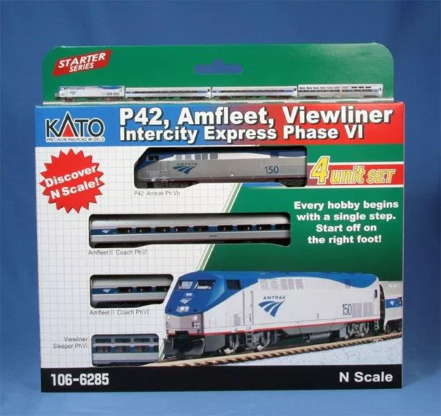 Kato 106-6285LS N Scale Amfleet Intercity Amtrak Phase V1 Set
