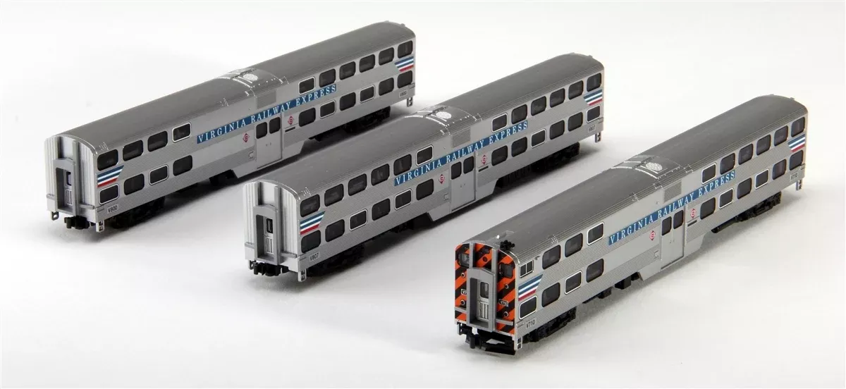 Kato 106-8706 N VRE Gallery Bi-Level Commuter Train (Set of 3)