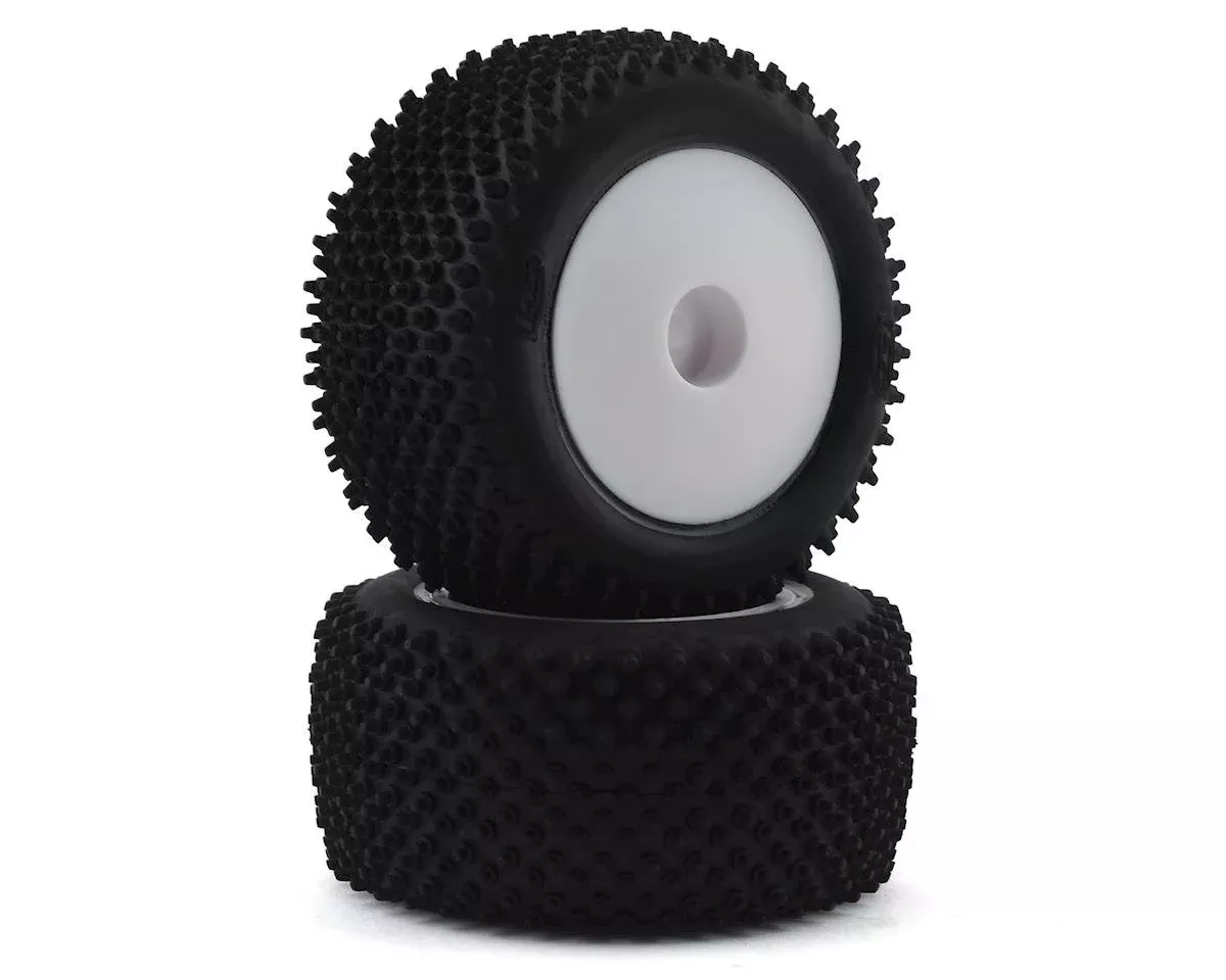 LOSI LOS41013 Mini-T White Rear Wheels with Pin Tires