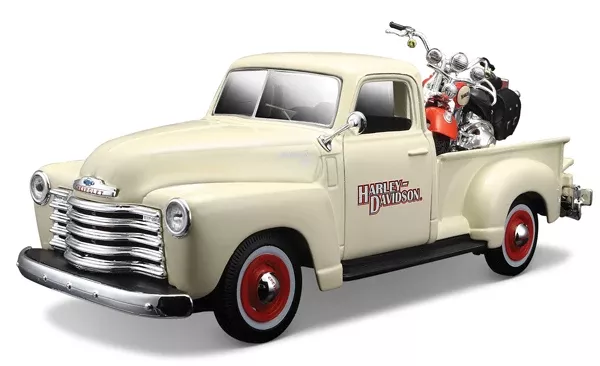 Maisto 32194CR 1/24 Scale Harley-Davidson - 1950 Chevrolet 3100 Pickup