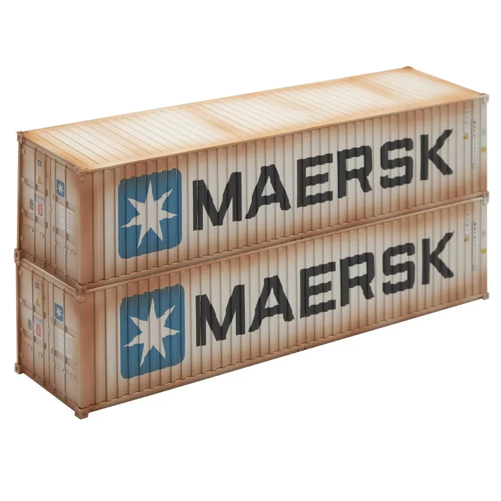 Menards 275-9450 Maersk 40-Foot Weathered Containers (2-Pack) O Scale NEW