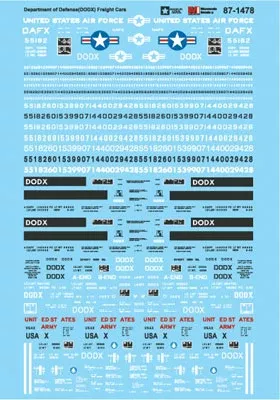Microscale HO 87-1478 Freight Cars Decal Set, Department of Defense