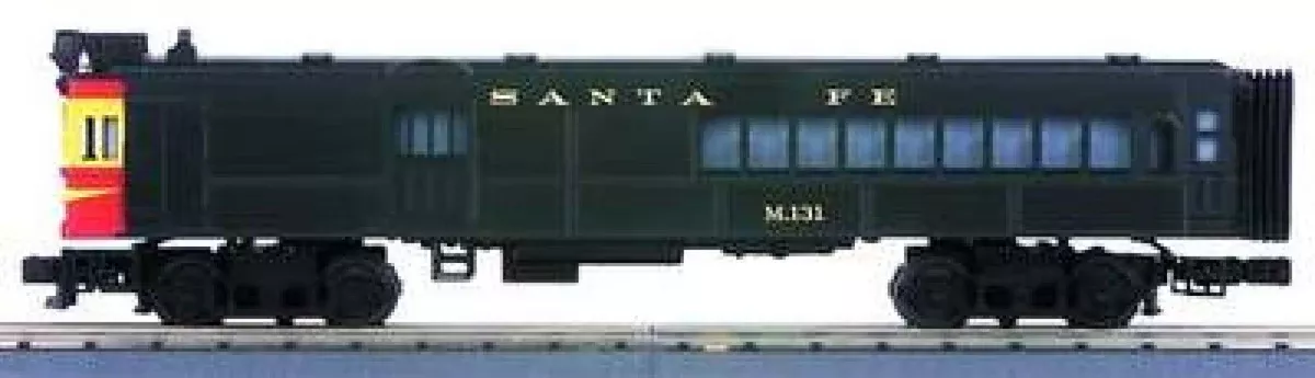 MTH 30-2135-1 Santa Fe Doodlebug Diesel Engine #M.131 Protosound ATSF Pullman Green w/red & yellow front, 30-2135-3 ATSF Non-Powered Diesel Engine MATCHING SET O SCALE Used Excellent
