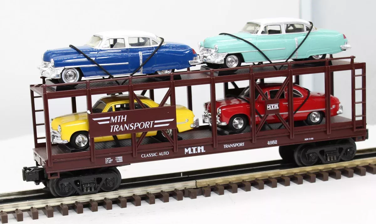 MTH Railking 30-7628 Auto Transportation Auto Carrier Flat Car #4952 O SCALE Used