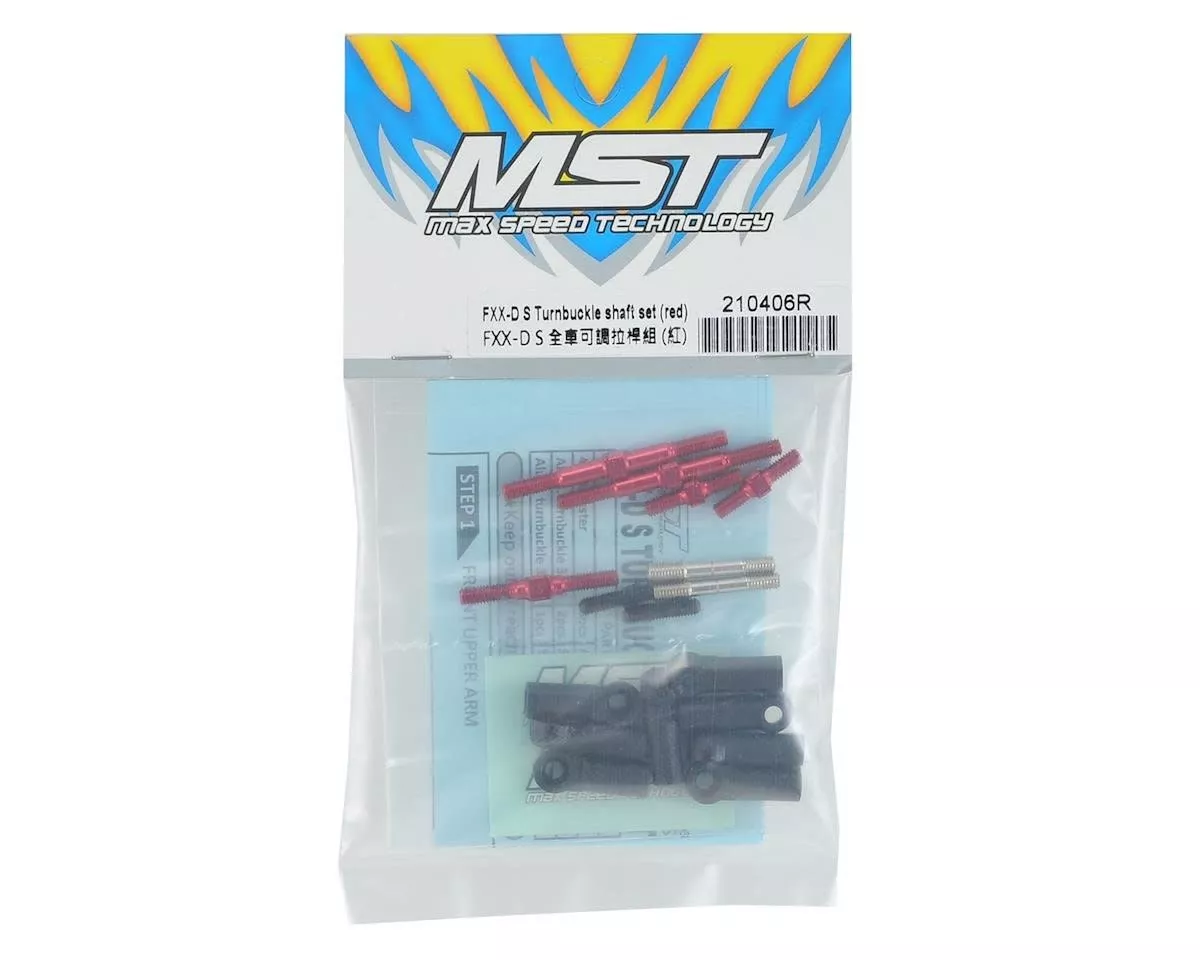 MXS-210406RMST FXX-D S Turnbuckle Shaft Set (Red) (MST)