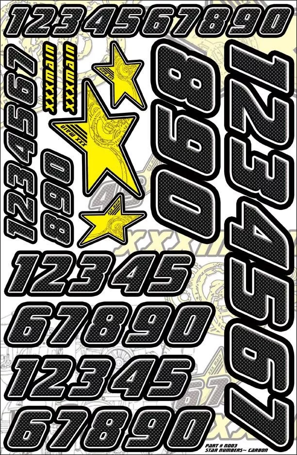 N003 Star Number Set – Carbon (XXX Main)