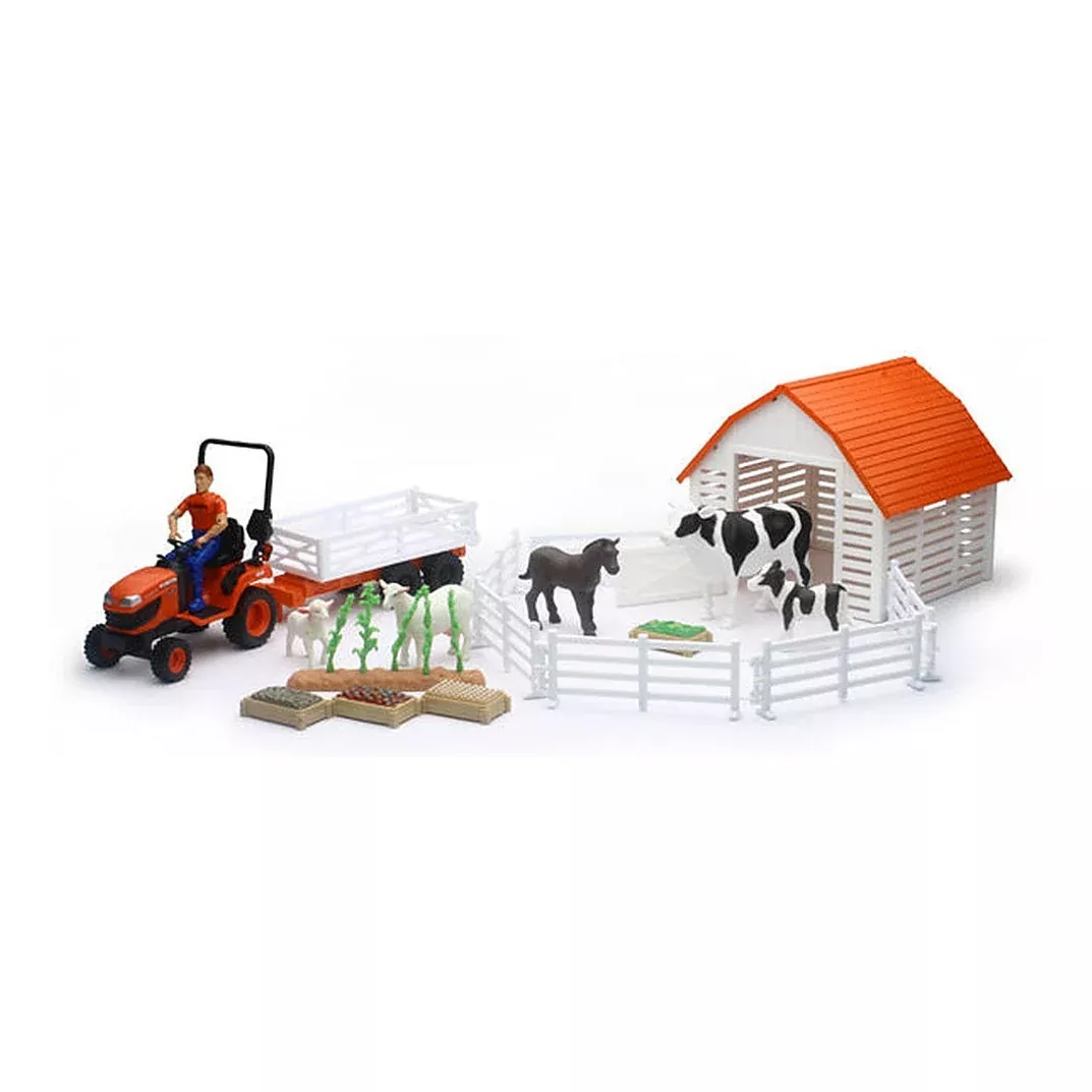 New Ray SS-33323 1/18 Scale Kubota Lawn Tractor Playset Playset