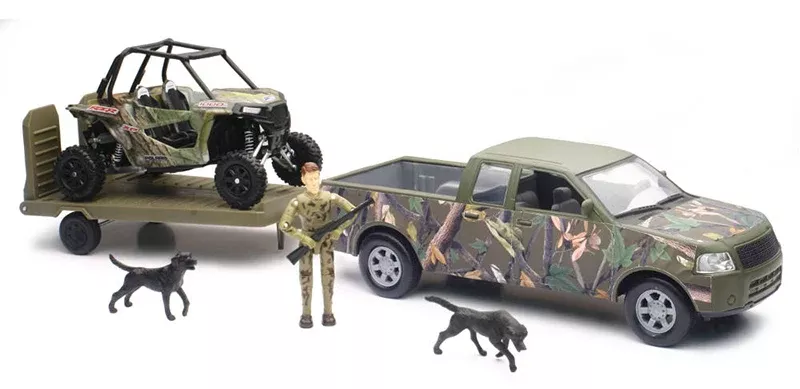 New Ray SS-76456 1/18 Scale Polaris Rzr Atv Hunting Playset