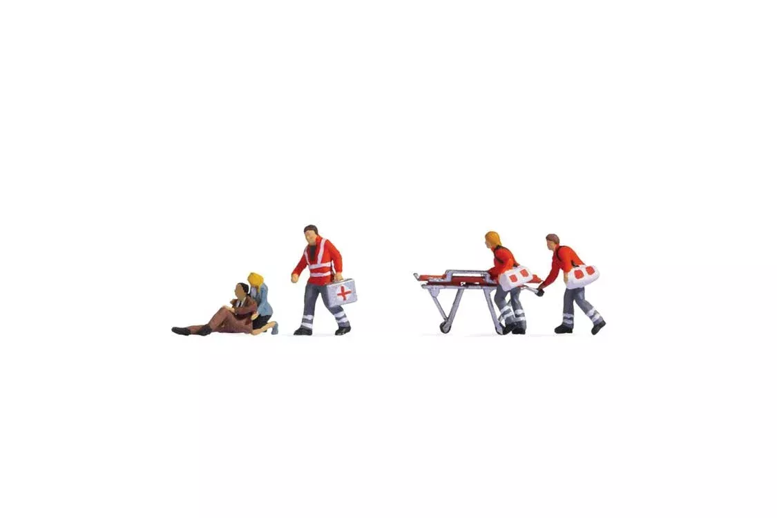 Noch 15080 Emergency Workers -- Firemen (orange) HO Scale