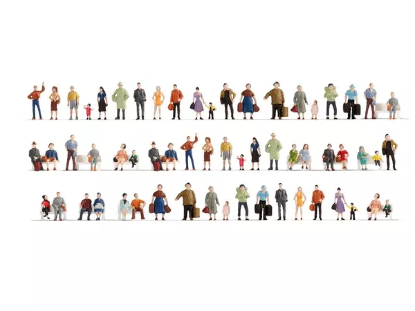 Noch 18401 – Mega Economy Figures Set – 60 Figures B (HO Scale)