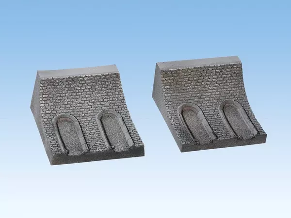Noch 58031 - Interior Tunnel Walls - Curved 2pc (10cm) (HO Scale)