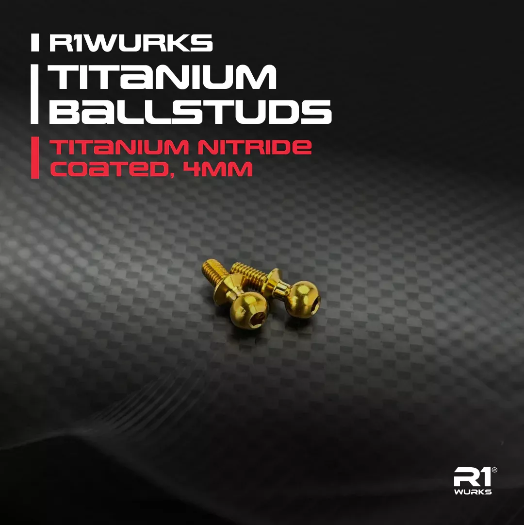 R1-990070 R1WURKS Titanium Ballstuds, Titanium Nitride Coated, 4mm (R1wurks)