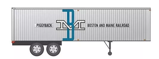 Rapido Trains 403003 HO Scale 35′ Fruehauf Integral-Post Van Trailer Boston & Maine B&M