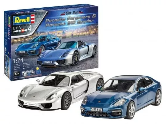 Revell 5681 1/24 Porsche Panamera & 918 Spyder Cars Gift Set w/paint & glue